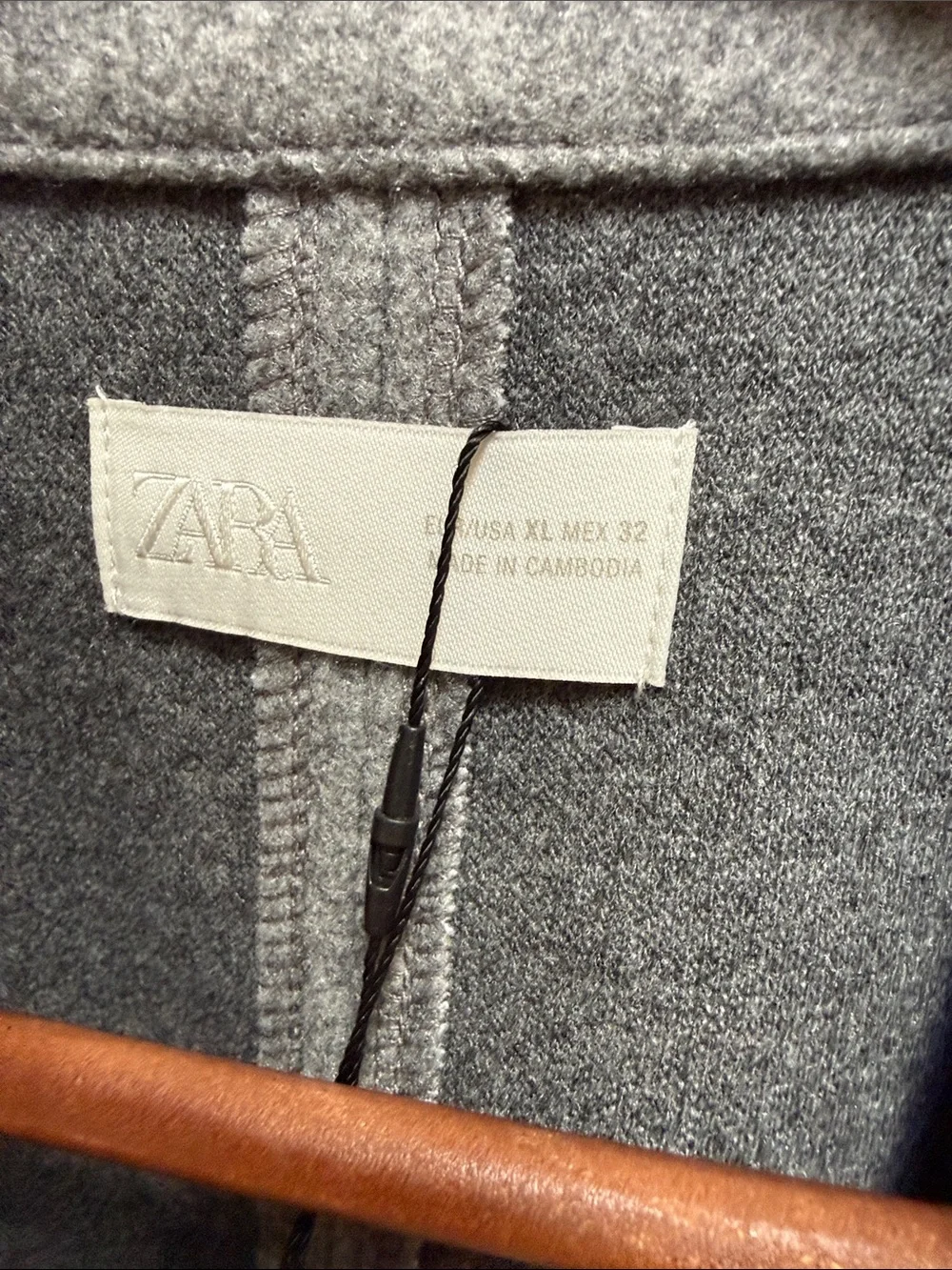 ZARA double breasted coat gray